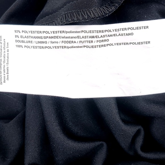 Joseph Ribkoff Black Cutout Sleeve Sheath Dress Size 4 Bar Detail Lined Zip - Picture 6 of 11